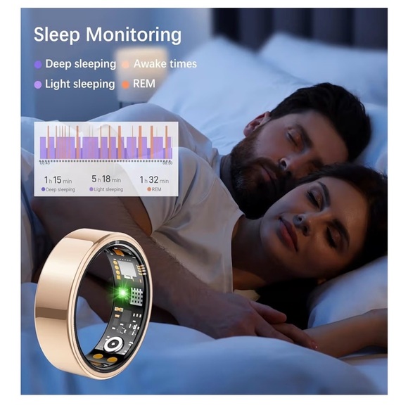 Smart Health Tracking Ring in Gold - Picture 3 of 10